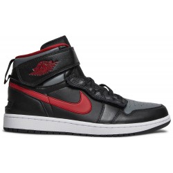 Jordan 1 High FlyEase 'Smoke Grey Gym Red' Nero/Grigio Fumo/Bianco/Rosso Palestra AJ 1 Scarpe CQ3835 006