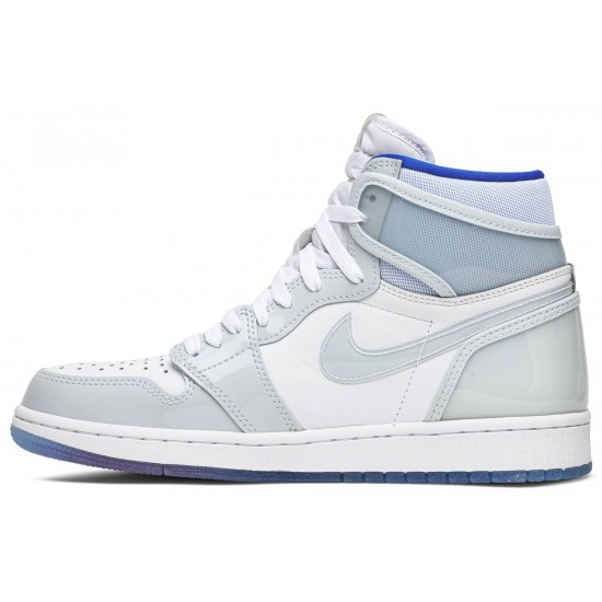 Jordan 1 High Zoom 'Racer Blue'
 Bianco/Blu Racer/Bianco AJ 1 Scarpe CK6637 104