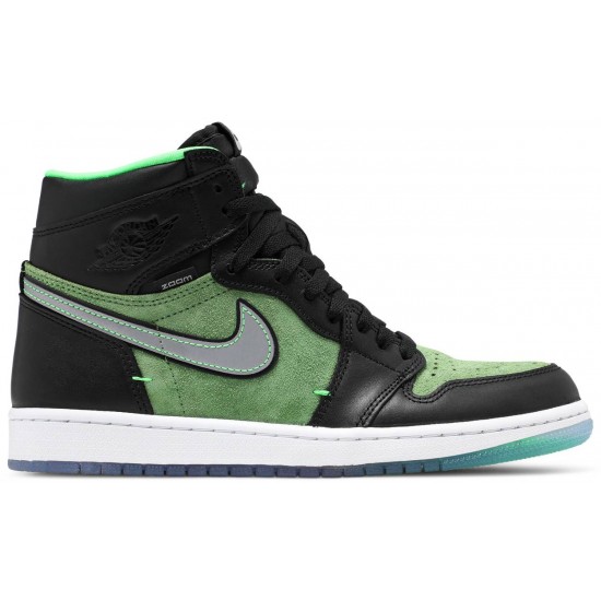 Jordan 1 High Zoom 'Zen Green'
 Nero/Nero/Tomatillo/Verde rabbia AJ 1 Scarpe CK6637 002