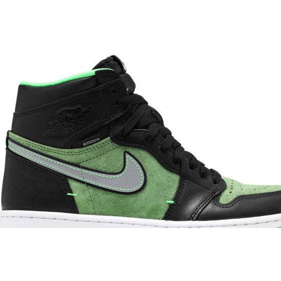 Jordan 1 High Zoom 'Zen Green'
 Nero/Nero/Tomatillo/Verde rabbia AJ 1 Scarpe CK6637 002