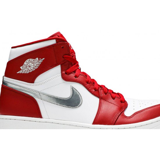 Jordan 1 Retro High 'Silver Medal'
 Rosso Palestra/Argento Metallico-Bianco AJ 1 Scarpe 332550 60