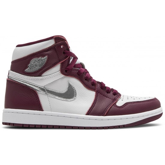 Jordan 1 Retro High OG 'Bordeaux' Bordeaux/bianco/argento metallizzato AJ 1 Scarpe555088 611