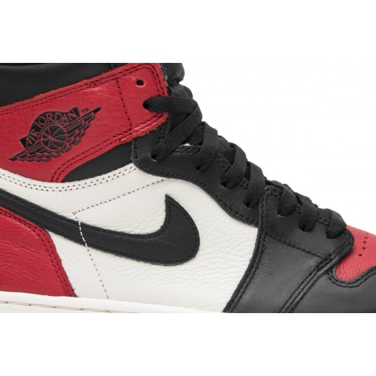 Jordan 1 Retro High OG 'Bred Toe' Palestra Rosso/Vertice Bianco-Nero AJ 1 Scarpe555088 610