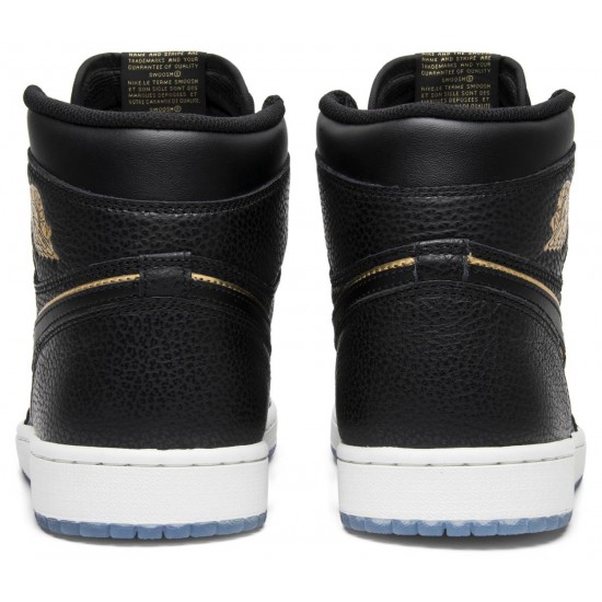 Jordan 1 Retro High OG 'City of Flight'
 Nero/Vertice Bianco-Oro metallizzato AJ 1 Scarpe 555088 031