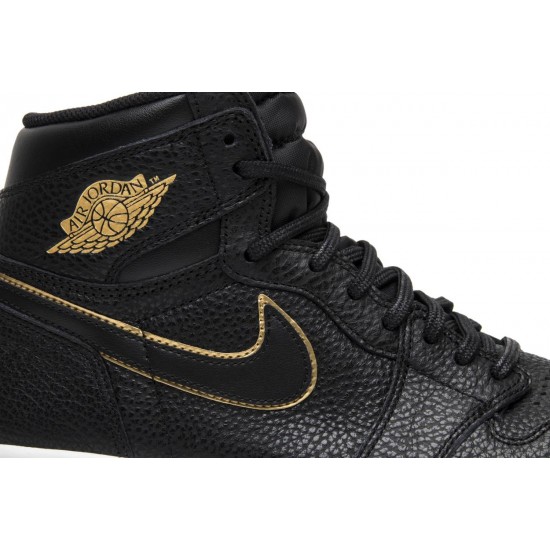 Jordan 1 Retro High OG 'City of Flight'
 Nero/Vertice Bianco-Oro metallizzato AJ 1 Scarpe 555088 031