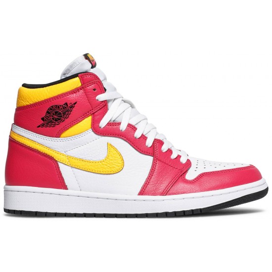 Jordan 1 Retro High OG 'Light Fusion Red' Light Fusion Rosso/Bianco/Arancione Laser/Nero AJ 1 Scarpe555088 603