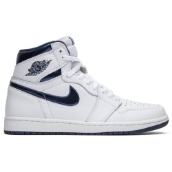 Jordan 1 Retro High OG 'Metallic Navy'
 Bianco/Marina di mezzanotte AJ 1 Scarpe 555088 106