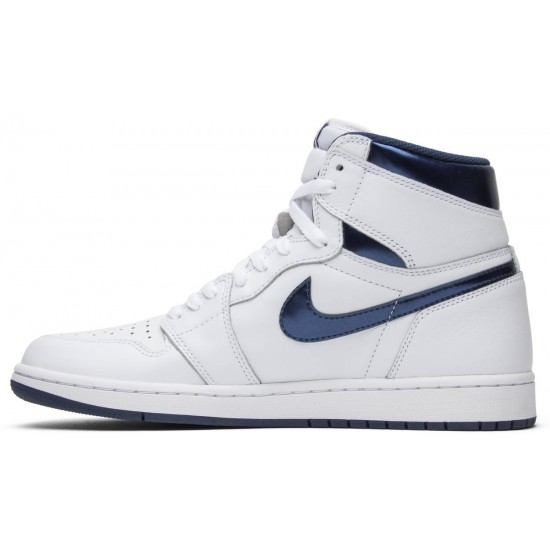 Jordan 1 Retro High OG 'Metallic Navy'
 Bianco/Marina di mezzanotte AJ 1 Scarpe 555088 106