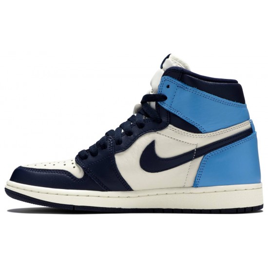 Jordan 1 Retro High OG 'Obsidian' Vela/Ossidiana/University Blue AJ 1 Scarpe555088 140