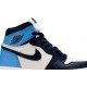 Jordan 1 Retro High OG 'Obsidian' Vela/Ossidiana/University Blue AJ 1 Scarpe555088 140