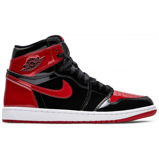 Jordan 1 Retro High OG 'Patent Bred' Nero/Bianco/Rosso college AJ 1 Scarpe555088 063