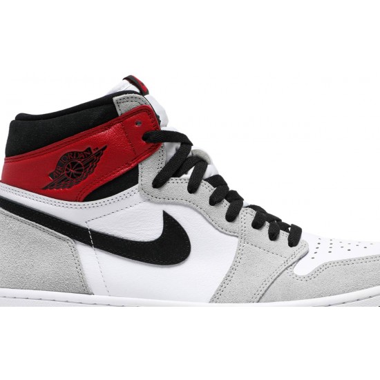 Jordan 1 Retro High OG 'Smoke Grey' Bianco/Nero/Grigio Fumo Chiaro/Rosso Varsity AJ 1 Scarpe555088 126