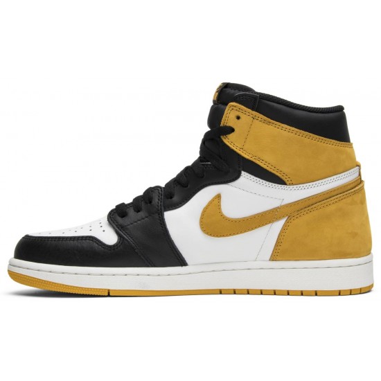 Jordan 1 Retro High OG 'Yellow Ochre'
 Summit Bianco/Giallo Ocra-Nero AJ 1 Scarpe 555088 109