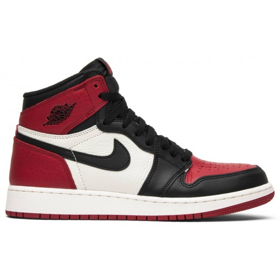 Jordan 1 Retro High OG BG 'Bred Toe'
 Palestra Rosso/Vertice Bianco AJ 1 Scarpe 575441 610