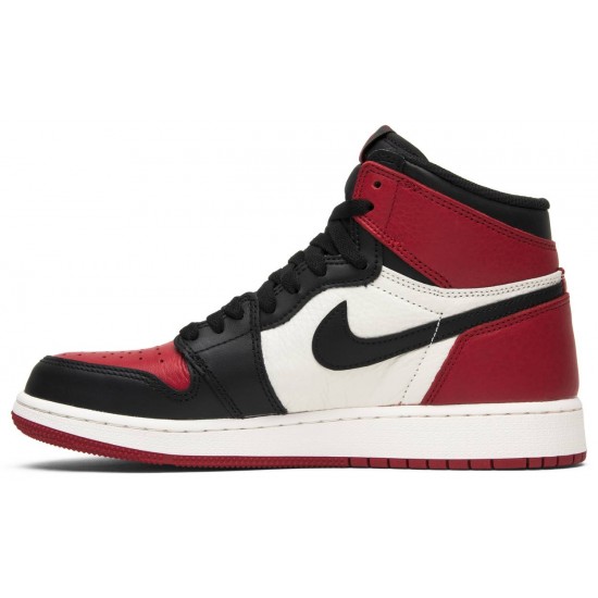 Jordan 1 Retro High OG BG 'Bred Toe'
 Palestra Rosso/Vertice Bianco AJ 1 Scarpe 575441 610