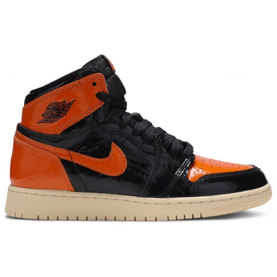 Jordan 1 Retro High OG BG 'Shattered Backboard 3.0'
 Nero/Vaniglia pallido/Stelle marine AJ 1 Scarpe 575441 028