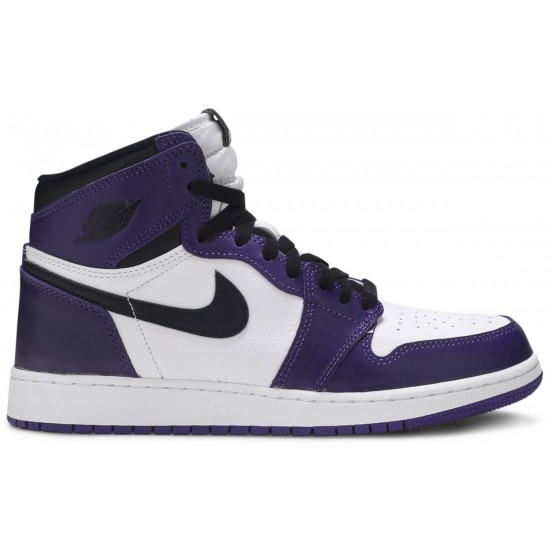 Jordan 1 Retro High OG GS 'Court Purple 2.0'
 Corte Viola/Nero/Bianco AJ 1 Scarpe 575441 500