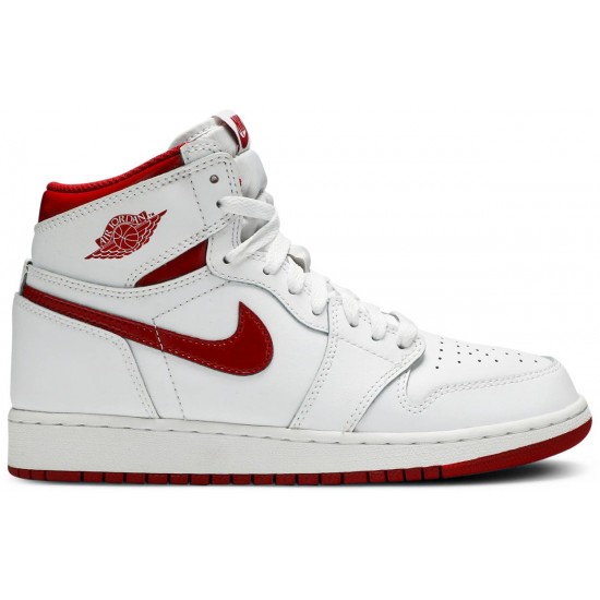 Jordan 1 Retro High OG GS 'Metallic Red'
 Bianco/rosso college AJ 1 Scarpe 575441 103