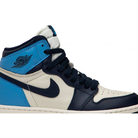 Jordan 1 Retro High OG GS 'Obsidian'
 Vela/Ossidiana/University Blue AJ 1 Scarpe 575441 140