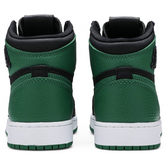 Jordan 1 Retro High OG GS 'Pine Green 2.0'
 Nero/verde pino/bianco/rosso palestra AJ 1 Scarpe 575441 030