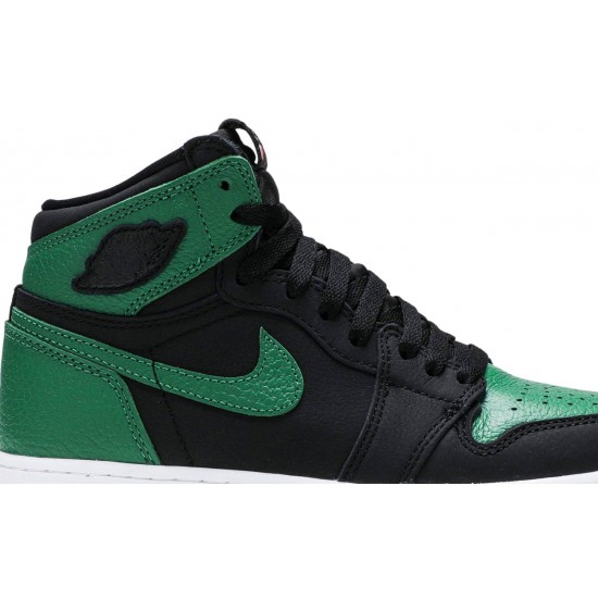 Jordan 1 Retro High OG GS 'Pine Green 2.0'
 Nero/verde pino/bianco/rosso palestra AJ 1 Scarpe 575441 030