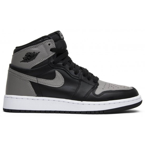 Jordan 1 Retro High OG GS 'Shadow' 2018
 Nero/Grigio Medio-Bianco AJ 1 Scarpe 575441 013