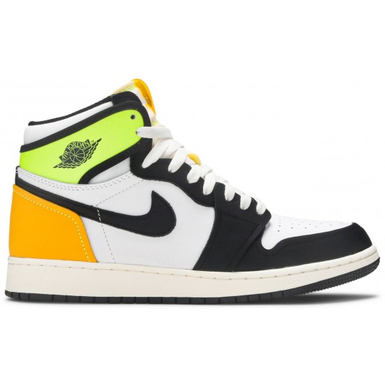 Jordan 1 Retro High OG GS 'Volt Gold'
 Bianco/Volt/Oro universitario/Nero AJ 1 Scarpe 575441 118