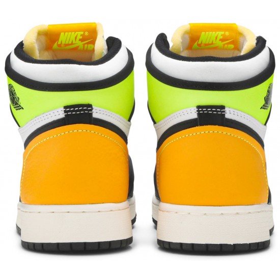 Jordan 1 Retro High OG GS 'Volt Gold'
 Bianco/Volt/Oro universitario/Nero AJ 1 Scarpe 575441 118