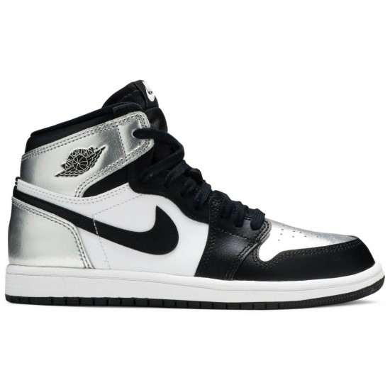 Jordan 1 Retro High OG PS 'Silver Toe'
 Nero/Argento metallizzato/Bianco/Nero AJ 1 Scarpe CU0449 001