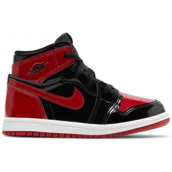 Jordan 1 Retro High OG TD 'Patent Bred' Nero/rosso college/bianco AJ 1 ScarpeAQ2665 063