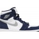 Jordan 1 Retro High co.JP 'Midnight Navy' 2020" Bianco/Marina di mezzanotte/Argento metallizzato AJ 1 ScarpeDC1788 100