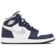 Jordan 1 Retro High co.JP GS 'Midnight Navy' 2020
 Bianco/Marina di mezzanotte/Argento metallizzato AJ 1 Scarpe 575441 141