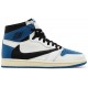 Fragment Design x Travis Scott x Jordan 1 Retro High Vela/Nero/Blu Militare/Rosa Timido AJ 1 ScarpeDH3227 105