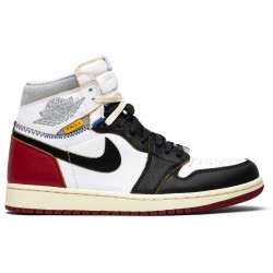 Union LA x Jordan 1 Retro High NRG 'Black Toe'
 Bianco/Nero/Rosso Varsity/Grigio Lupo AJ 1 Scarpe BV1300 106