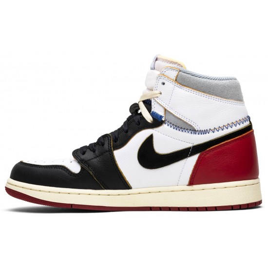 Union LA x Jordan 1 Retro High NRG 'Black Toe'
 Bianco/Nero/Rosso Varsity/Grigio Lupo AJ 1 Scarpe BV1300 106