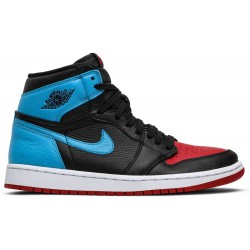 Donne Jordan 1 High OG 'UNC To Chicago' Nero/blu polvere scuro/rosso palestra AJ 1 ScarpeCD0461 046