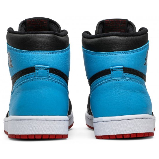 Donne Jordan 1 High OG 'UNC To Chicago' Nero/blu polvere scuro/rosso palestra AJ 1 ScarpeCD0461 046