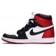 Donne Jordan 1 Retro High 'Satin Black Toe' Nero/Bianco-Rosso college AJ 1 ScarpeCD0461 016