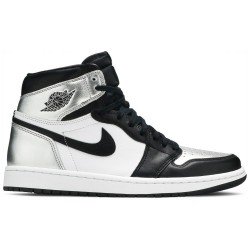 Donne Jordan 1 Retro High OG 'Silver Toe' Nero/Argento metallizzato/Bianco/Nero AJ 1 ScarpeCD0461 001