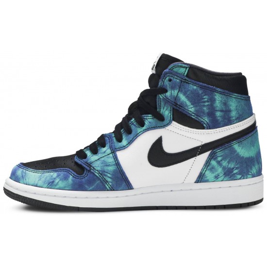 Donne Jordan 1 Retro High OG 'Tie-Dye'
 Bianco/Nero/Verde Aurora AJ 1 Scarpe CD0461 100