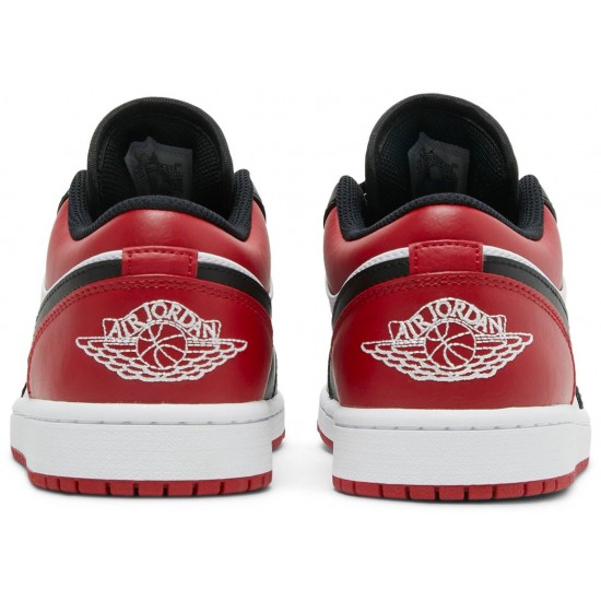 Jordan 1 Low 'Bred Toe' Palestra Rosso/Nero/Bianco AJ 1 Scarpe553558 612