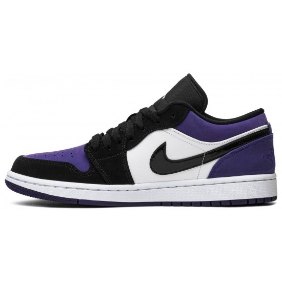 Jordan 1 Low 'Court Purple' Bianco/Viola/Nero AJ 1 Scarpe553558 500