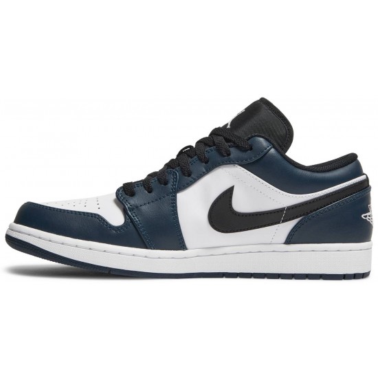 Jordan 1 Low 'Dark Teal'
 Bianco/verde acqua scuro/nero AJ 1 Scarpe 553558 411