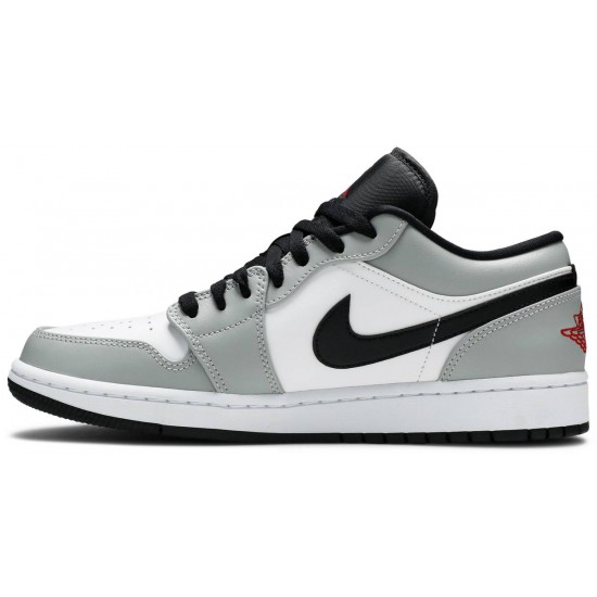 Jordan 1 Low 'Light Smoke Grey'
 Grigio Fumé Chiaro/Rosso Palestra/Bianco AJ 1 Scarpe 553558 030