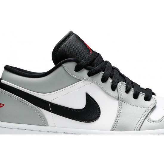 Jordan 1 Low 'Light Smoke Grey'
 Grigio Fumé Chiaro/Rosso Palestra/Bianco AJ 1 Scarpe 553558 030