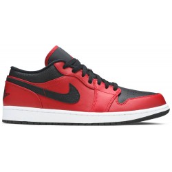 Jordan 1 Low 'Reverse Bred' Nero/Nero/Rosso Palestra AJ 1 Scarpe553558 606