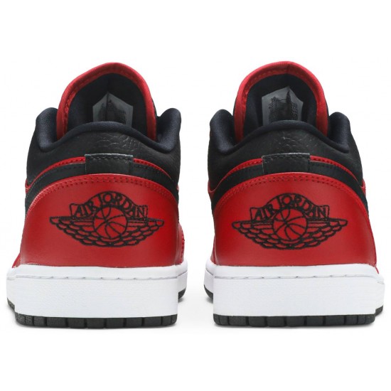 Jordan 1 Low 'Reverse Bred' Nero/Nero/Rosso Palestra AJ 1 Scarpe553558 606