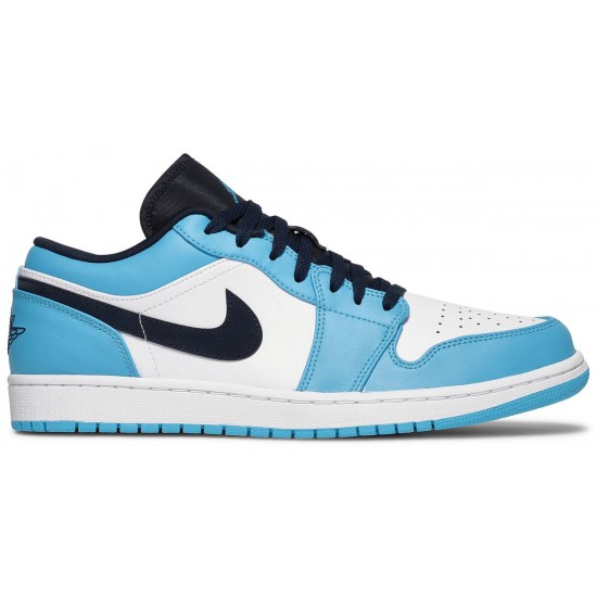 Jordan 1 Low 'UNC' Bianco/Blu Università/Ossidiana AJ 1 Scarpe553558 144