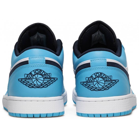 Jordan 1 Low 'UNC' Bianco/Blu Università/Ossidiana AJ 1 Scarpe553558 144