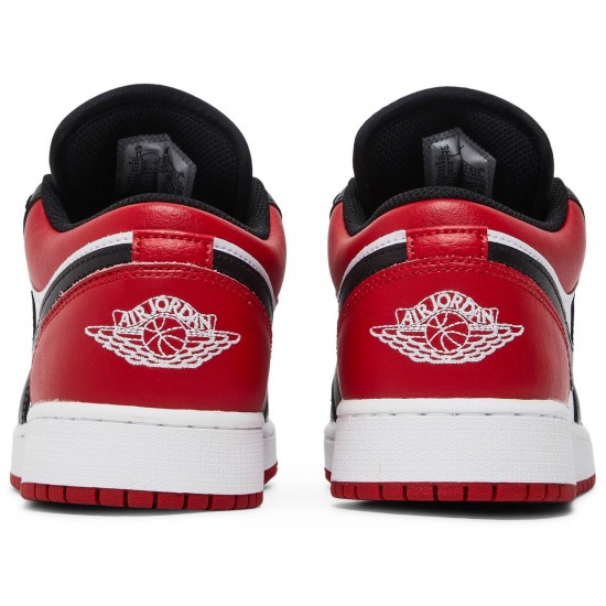 Jordan 1 Low GS 'Bred Toe' Palestra Rosso/Bianco/Nero AJ 1 Scarpe553560 612